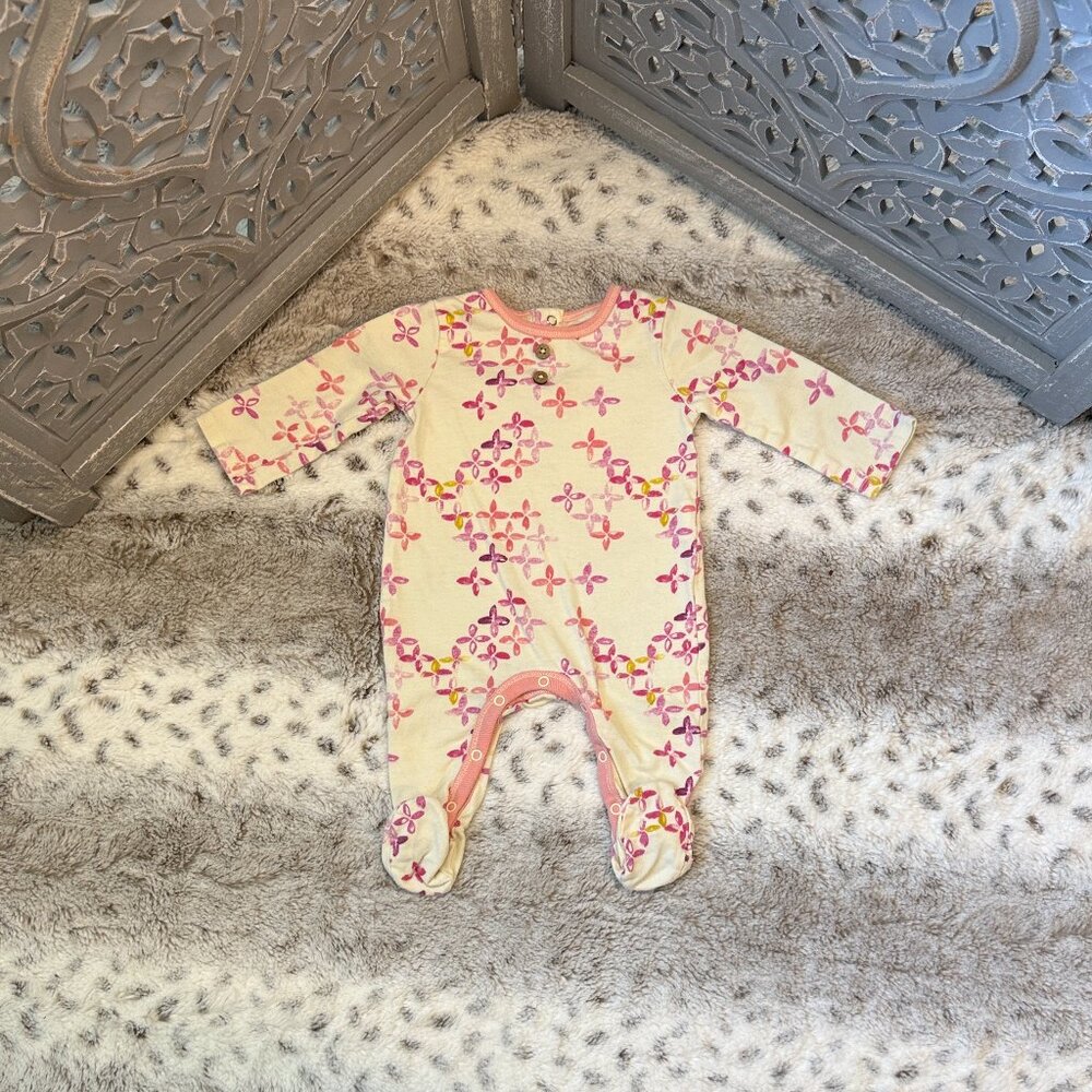Burt's Bees Baby watercolor floral footie pajamas girls newborn girlhoodcore